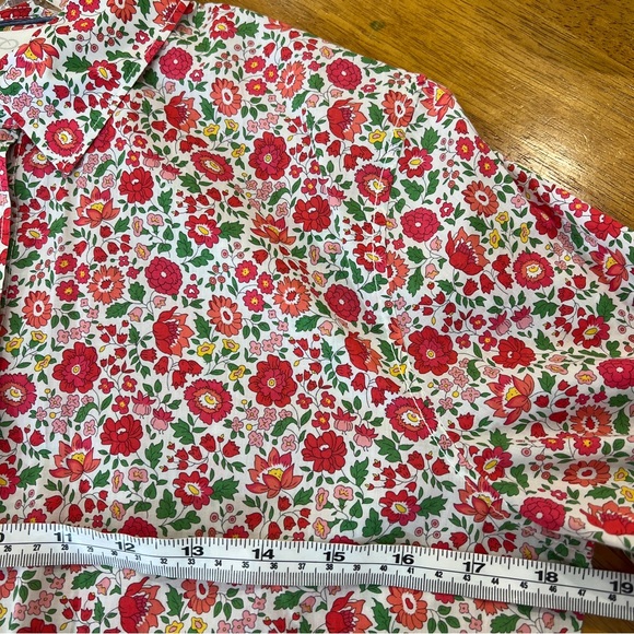 J. CREW Liberty fabric red floral button down slim fit shirt - Picture 5 of 6